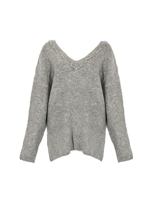 Maglione Dancing in misto lana con ricamo gioiello PINKO | 105947 A2YEII2